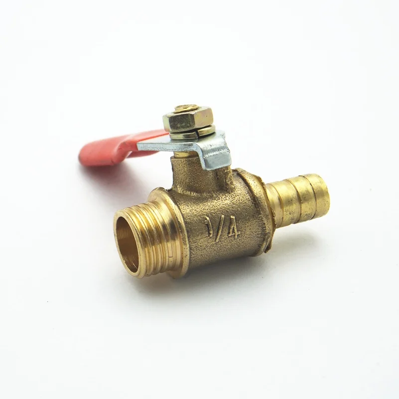 Латунный шаровой кран для шланга 8 мм 1/4 дюйма наружная резьба BSP|ball valve|brass ball