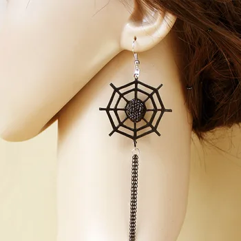 12 Paris/Lot Crystal Big Dangle Drop Earrings Long Tassel Black Leather Spider Web Earring Ladies Jewelry Halloween Accessories 
12 Paris/Lot Crystal Big Dangle Drop Earrings Long Tassel Black Leather Spider Web Earring Ladies Jewelry Halloween Accessories