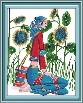 Nitional woman in sunflowers Printed Canvas DMC Counted Chinese Cross Stitch Kits printed Cross-stitch set Embroidery Needlework
Nitional woman in sunflowers Printed Canvas DMC Counted Chinese Cross Stitch Kits printed Cross-stitch set Embroidery Needlework
