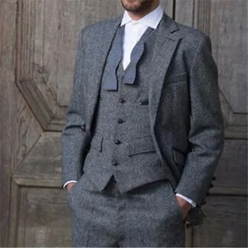 Grey Men Suit Formal Occation 3Pieces(Jacket+Pants+Vest+Tie) Custom Made Slim Fit Classic Stylish Tuxedo Blazer Dress For Man
Grey Men Suit Formal Occation 3Pieces(Jacket+Pants+Vest+Tie) Custom Made Slim Fit Classic Stylish Tuxedo Blazer Dress For Man