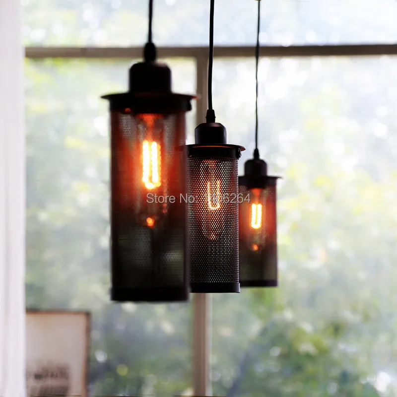 Vintage Metal Mesh E27 Edison Pendant Hanging Lights Industrial Rustic Retro Pendant Lamp for Cafe Bar Store Hall Shop Decor
Vintage Metal Mesh E27 Edison Pendant Hanging Lights Industrial Rustic Retro Pendant Lamp for Cafe Bar Store Hall Shop Decor