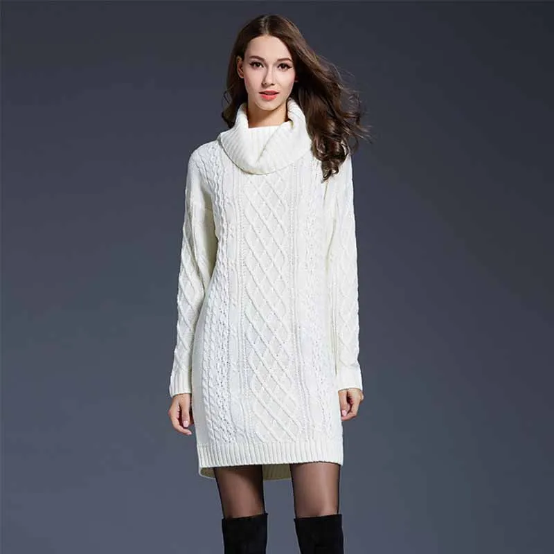 Knitted Sweater Dress Turtleneck Women 2018 New Pullover Long Sleeve Black White Ribbed Bandage Bodycon Wrap Autumn Winter Dress
Knitted Sweater Dress Turtleneck Women 2018 New Pullover Long Sleeve Black White Ribbed Bandage Bodycon Wrap Autumn Winter Dress