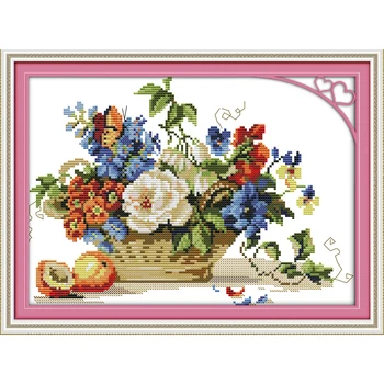 Everlasting Love Fruit And Flower Basket Chinese Cross Stitch Kits Ecological Cotton Fabric DIY Christmas Decorations For Home
Everlasting Love Fruit And Flower Basket Chinese Cross Stitch Kits Ecological Cotton Fabric DIY Christmas Decorations For Home