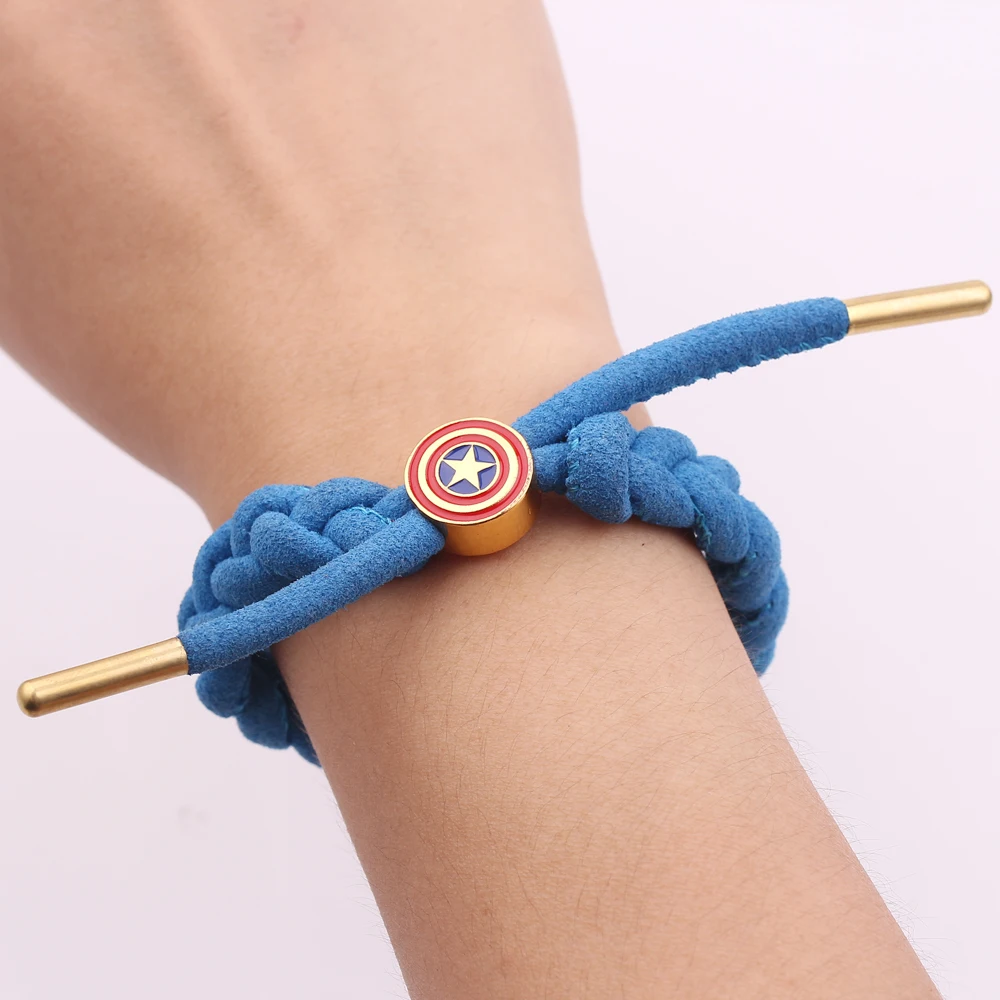 Avengers Superhero Captain America Bracelets Manual Double Weaving Adjustable Chain Length Bracelets Movie Commemorative Jewelry
Avengers Superhero Captain America Bracelets Manual Double Weaving Adjustable Chain Length Bracelets Movie Commemorative Jewelry