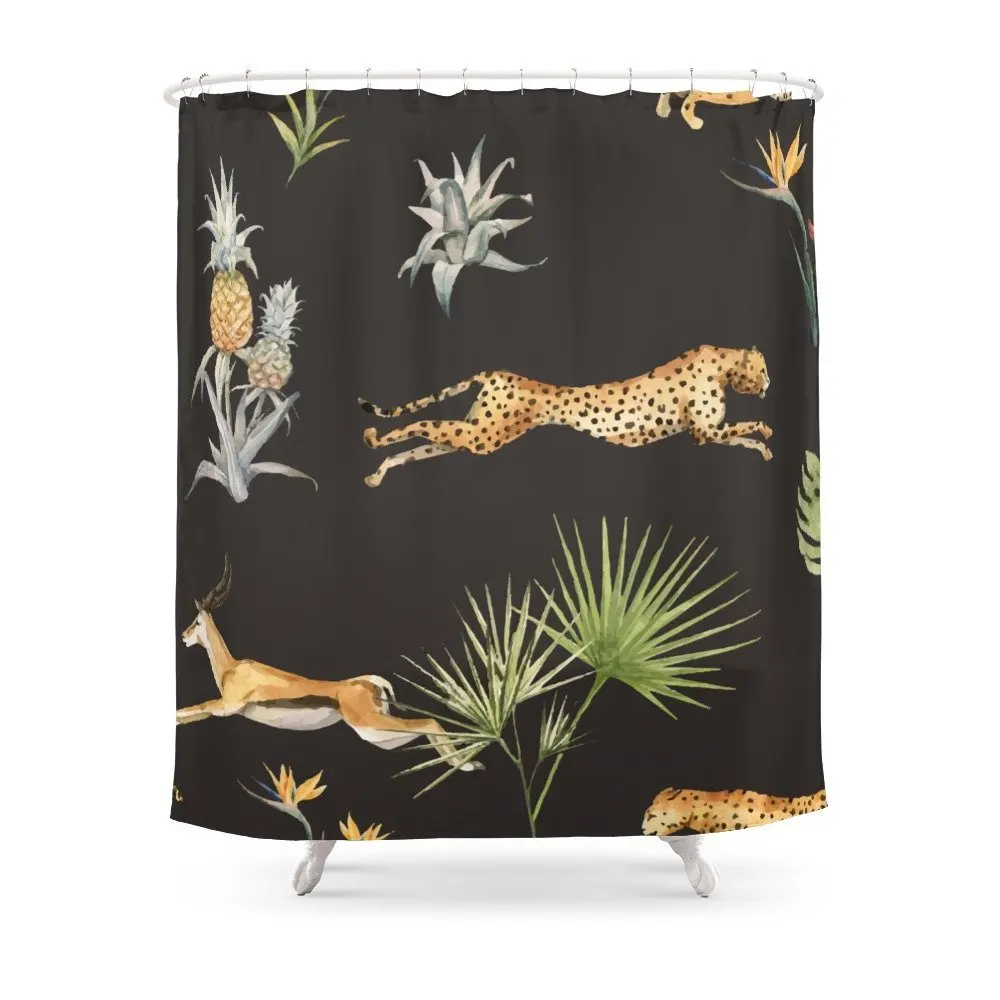 Jungle Animals Shower Curtain Set Waterproof Polyester Fabric Bath Curtain For Bathroom With Non-slip Floor Mat
Jungle Animals Shower Curtain Set Waterproof Polyester Fabric Bath Curtain For Bathroom With Non-slip Floor Mat