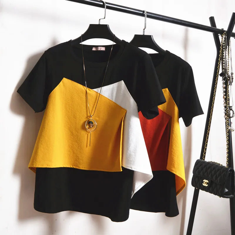 2019 Summer Korean Irregular Splicing Fake Two Short-sleeved T-shirt Loose Casual T-Shirt Patchwork Casual T-shirts
2019 Summer Korean Irregular Splicing Fake Two Short-sleeved T-shirt Loose Casual T-Shirt Patchwork Casual T-shirts