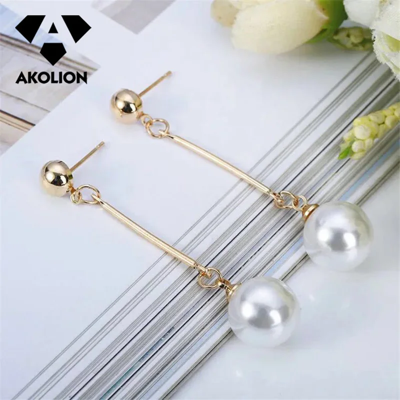 AKOLION Unique Long Pendant Pearl Earrings For Women Drop Earring New Fashion Jewelry Temperament Gold Earrings 2019 New Btes--3
AKOLION Unique Long Pendant Pearl Earrings For Women Drop Earring New Fashion Jewelry Temperament Gold Earrings 2019 New Btes--3
