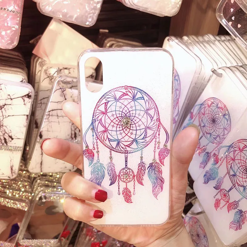 Luxury Bling Diamond Feather Phone Cases For iPhone XR X XS Max 8 7 6 6s Plus Rhinestone Silicone Bumper Hard Back Cover CoqueJPG (2)