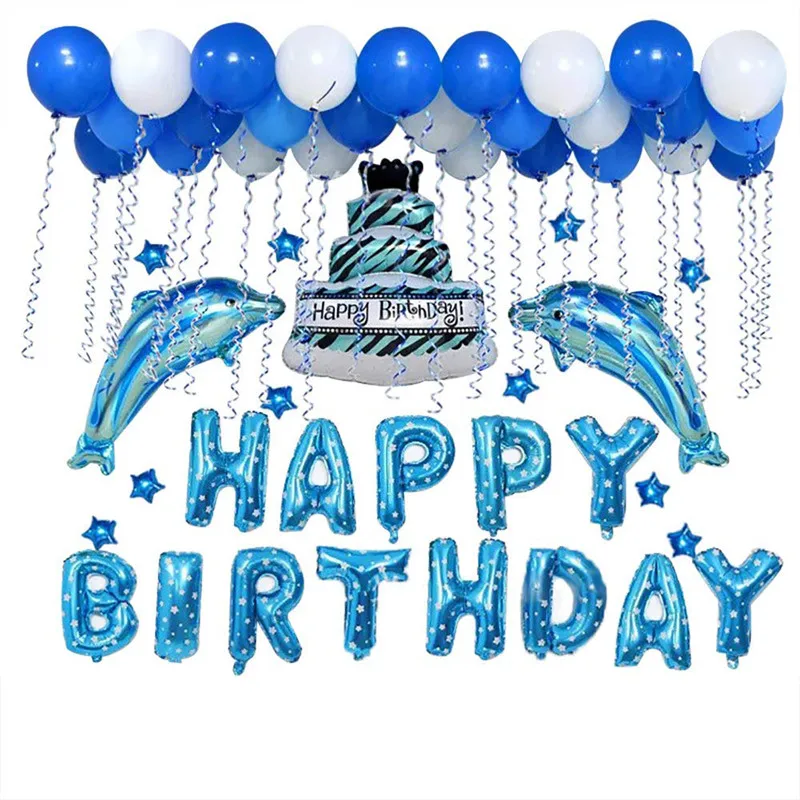 Blue Birthday Balloon Set Dolphins Pattern Foil Happy Birthday Balloons Cake Letter Inflatable Helium Air Ball Baby Shower Party
Blue Birthday Balloon Set Dolphins Pattern Foil Happy Birthday Balloons Cake Letter Inflatable Helium Air Ball Baby Shower Party
