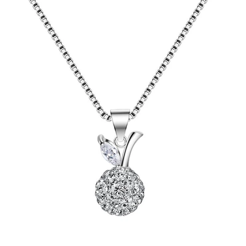 KOFSAC New Fashion Apple Ball Necklace & Pendant For Women Gift 925 Sterling Silver Torque Trendy Rhinestone Jewelry Wholesale
KOFSAC New Fashion Apple Ball Necklace & Pendant For Women Gift 925 Sterling Silver Torque Trendy Rhinestone Jewelry Wholesale