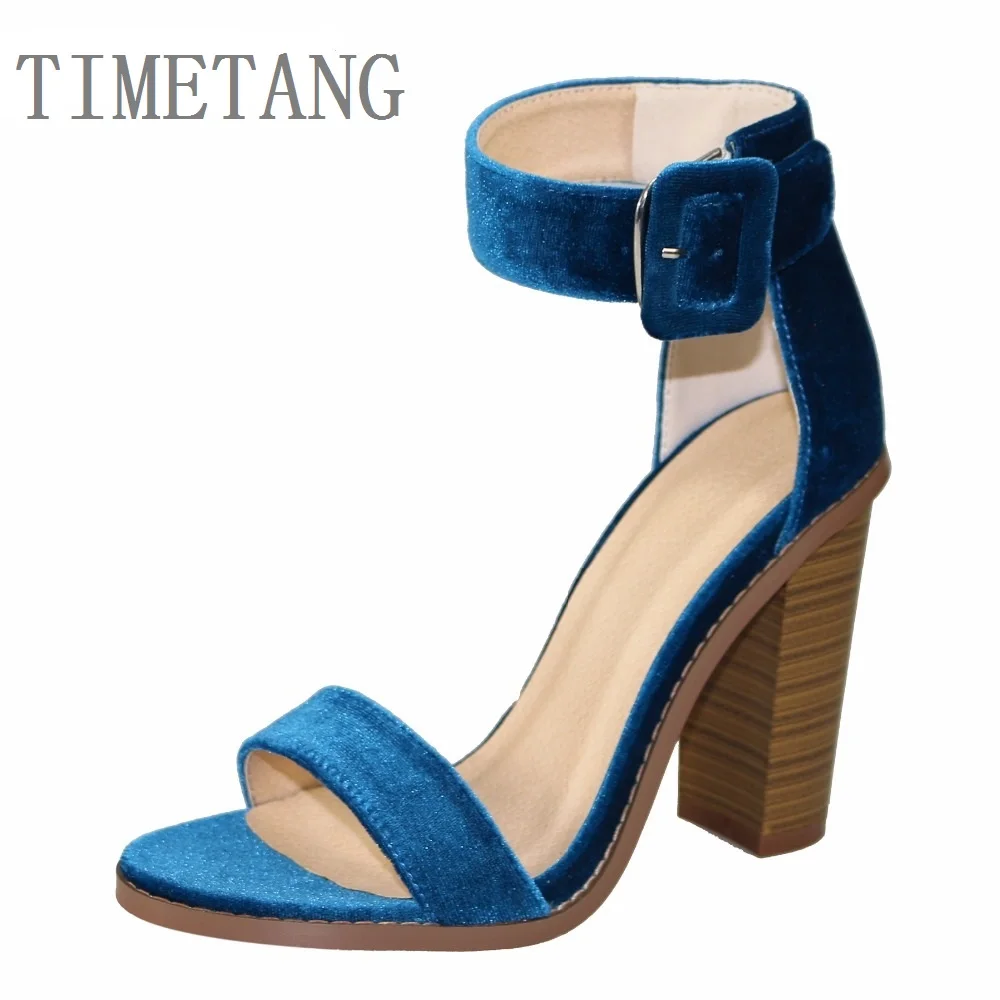TIMETANG High quality suede thick high heel sandals 2018 New Summer simple cover heel with buckle shoes Euro Size 35-40
TIMETANG High quality suede thick high heel sandals 2018 New Summer simple cover heel with buckle shoes Euro Size 35-40