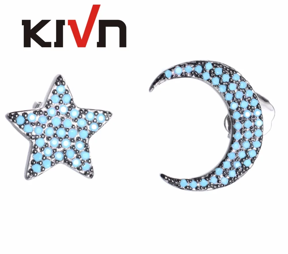 KIVN Fashion Jewelry Blue CZ Cubic Zirconia Crescent Moon Star Stud Earrings for Women Mothers Day Birthday Christmas Gifts
KIVN Fashion Jewelry Blue CZ Cubic Zirconia Crescent Moon Star Stud Earrings for Women Mothers Day Birthday Christmas Gifts