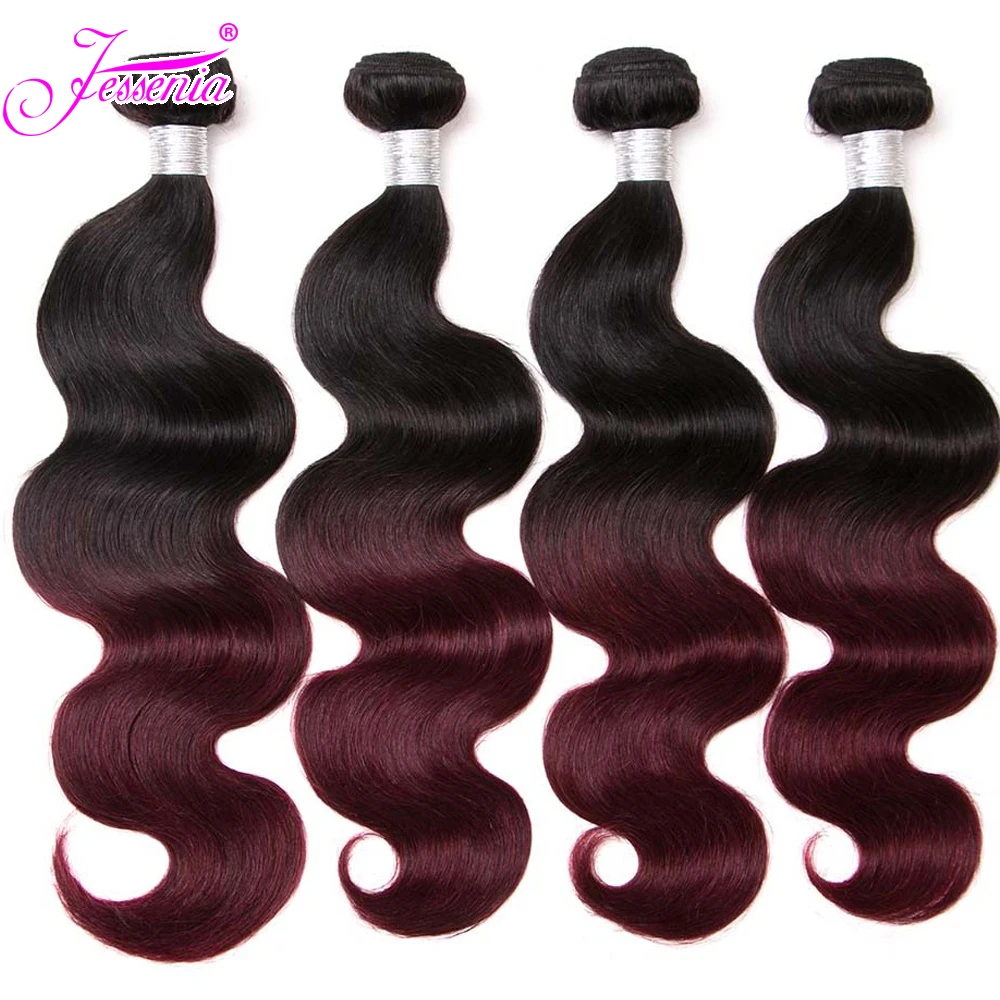 Jessenia Human Hair Bundles Ombre Hair Extensions Brazilian Body Wave 4 Bundles 100% Remy Hair Weaves Black/Burgundy Wine Red
Jessenia Human Hair Bundles Ombre Hair Extensions Brazilian Body Wave 4 Bundles 100% Remy Hair Weaves Black/Burgundy Wine Red