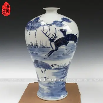 Jingdezhen porcelain vase Blue and white porcelain Archaize blue plum bottle Heavy hand antique vase, home furnishing articles
Jingdezhen porcelain vase Blue and white porcelain Archaize blue plum bottle Heavy hand antique vase, home furnishing articles