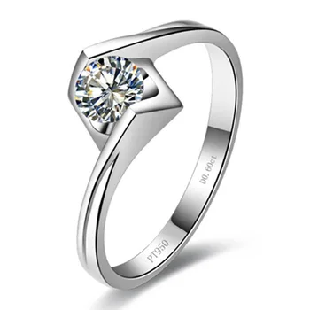 18K White Gold Plated Propose Jewelry 0.6CT Engagement Ring Sterling Silver PT950 Stamped Solitaire Simulate Diamond Ring Girl
18K White Gold Plated Propose Jewelry 0.6CT Engagement Ring Sterling Silver PT950 Stamped Solitaire Simulate Diamond Ring Girl
