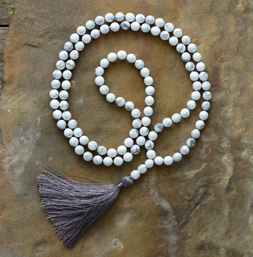Women Mala 8MM Faceted Howlite Tassel Necklace Yoga 108 Beads Knotted Necklace Bohemia Meditation Necklace Dropship
Women Mala 8MM Faceted Howlite Tassel Necklace Yoga 108 Beads Knotted Necklace Bohemia Meditation Necklace Dropship