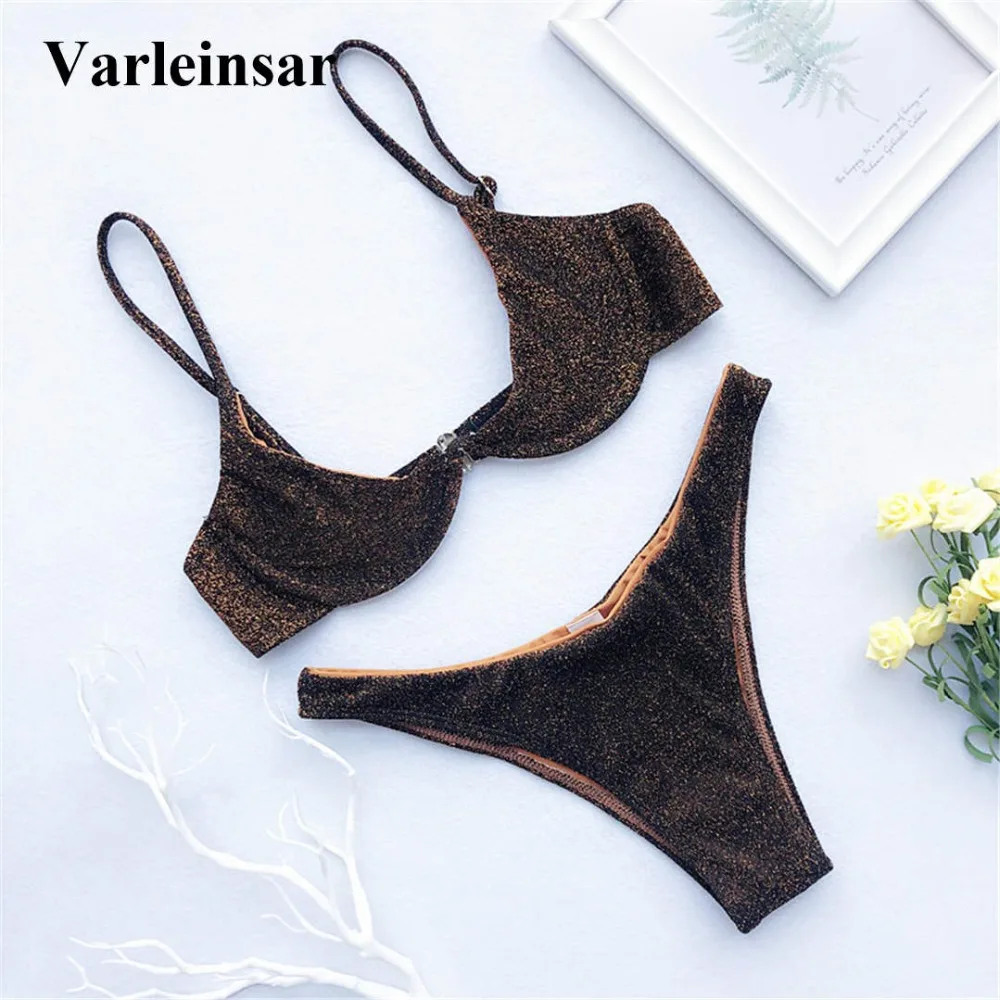 New Underwire Bikini 2019 Female Swimsuit Women Swimwear Two-pieces Bikini set Shiny Glitter Sparkling Bather Bathing Suit V1375
New Underwire Bikini 2019 Female Swimsuit Women Swimwear Two-pieces Bikini set Shiny Glitter Sparkling Bather Bathing Suit V1375