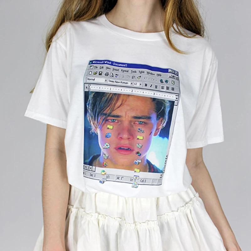Hot Tumblr Ulzzang Summer women Tshirt Leonardo di caprio Leo Titanik crying harajuku casual Solid White Women plus size tops
Hot Tumblr Ulzzang Summer women Tshirt Leonardo di caprio Leo Titanik crying harajuku casual Solid White Women plus size tops