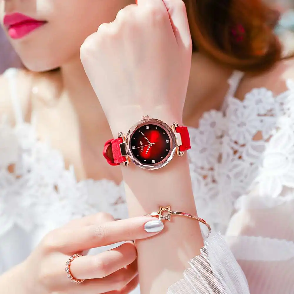 Luxury Leather Fashion Women Watches Flower Surface Ladies Starry Sky Wristwatches Waterproof Clock Gift Drop Shipping Hot Sale
Luxury Leather Fashion Women Watches Flower Surface Ladies Starry Sky Wristwatches Waterproof Clock Gift Drop Shipping Hot Sale