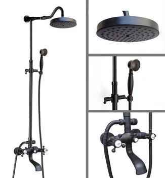 Black Oil Rubbed Brass Dual Cross Handles Bathroom 8 Inch Round Rain Shower Faucet Set Bath Tub Mixer Tap Hand Shower mhg607
Black Oil Rubbed Brass Dual Cross Handles Bathroom 8 Inch Round Rain Shower Faucet Set Bath Tub Mixer Tap Hand Shower mhg607