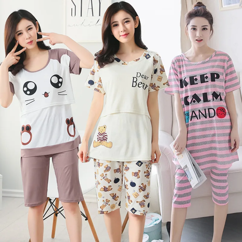 Summer Fashion Maternity Pajamas Sets Nursing Shirts + Belly Shorts Suits for Pregnant Women Pregnancy Breastfeeding clothing
Summer Fashion Maternity Pajamas Sets Nursing Shirts + Belly Shorts Suits for Pregnant Women Pregnancy Breastfeeding clothing