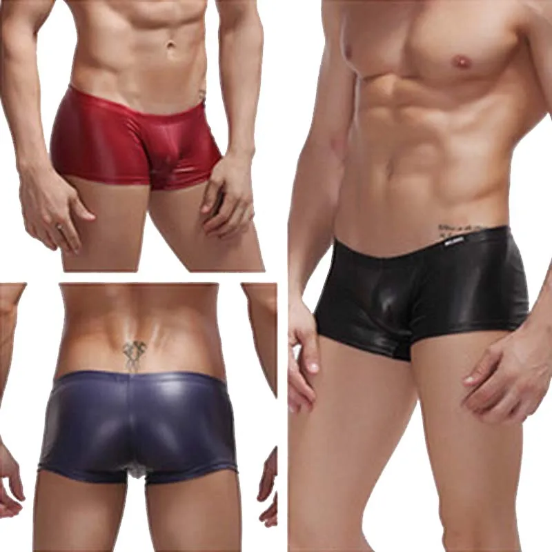 Fashion Mens Underwear Boxers PU Leather Man Underwear Men Boxer Shorts Heren Slips Sexy Breathable Boxer Homme
Fashion Mens Underwear Boxers PU Leather Man Underwear Men Boxer Shorts Heren Slips Sexy Breathable Boxer Homme