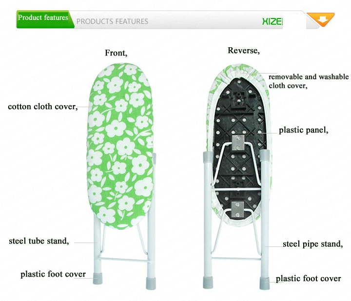 Tabletop Ironing Board With Foldable Legs Cotton Cover Portable