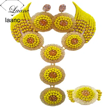 Laanc Yellow and Gold AB Crystal Costume African Wedding Jewelry Set for Women Nigerian Beads Necklace AL522
Laanc Yellow and Gold AB Crystal Costume African Wedding Jewelry Set for Women Nigerian Beads Necklace AL522