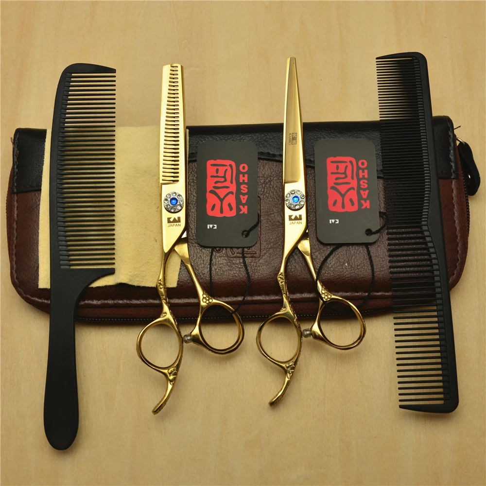 4Pcs Set Left Hand 6.0'' Golden Professional Hair Scissors Hairdressing Scissors Cutting Shears + Thinning Scissors + Comb H8002
4Pcs Set Left Hand 6.0'' Golden Professional Hair Scissors Hairdressing Scissors Cutting Shears + Thinning Scissors + Comb H8002