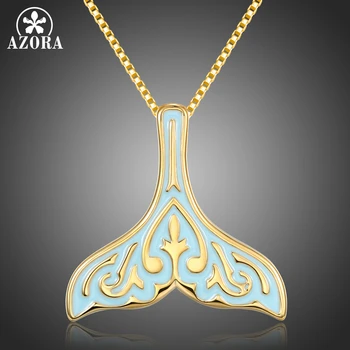 AZORA Fashion Retro Pattern Ocean Sea Blue Enamel Fish Whale's Tail Mermaid Pendant Necklaces Women Gold Jewelry Gift TN0279
AZORA Fashion Retro Pattern Ocean Sea Blue Enamel Fish Whale's Tail Mermaid Pendant Necklaces Women Gold Jewelry Gift TN0279