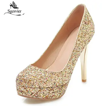 Sgesvier Women Pumps Bling Thin High Heels Platform Silver Glitter Party Wedding Shoes Woman Sexy Ladies Shoes Women Pumps B436
Sgesvier Women Pumps Bling Thin High Heels Platform Silver Glitter Party Wedding Shoes Woman Sexy Ladies Shoes Women Pumps B436