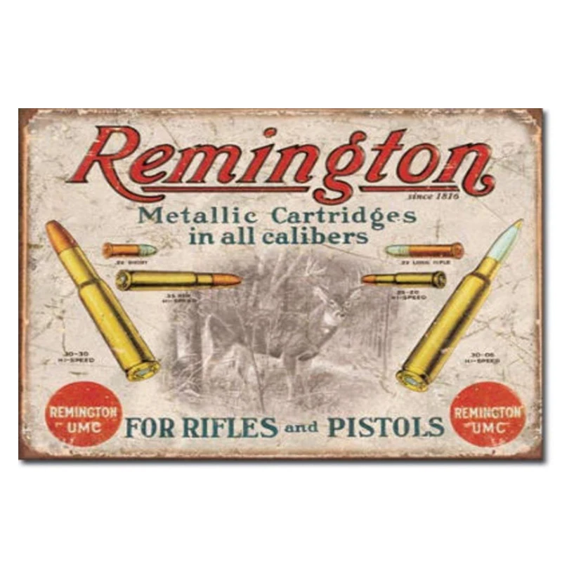 Remington metallic cartridges in all calibers for rifles and pistols ! metal tin sign vintage plate iron planting
Remington metallic cartridges in all calibers for rifles and pistols ! metal tin sign vintage plate iron planting
