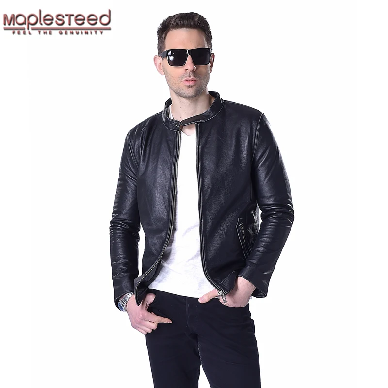 MAPLESTEED Men's Leather Jacket 100% Calfskin Leather Jacket For Men Genuine Leather Coat Cow Skin Male Jacket Cowhide Size M140
MAPLESTEED Men's Leather Jacket 100% Calfskin Leather Jacket For Men Genuine Leather Coat Cow Skin Male Jacket Cowhide Size M140