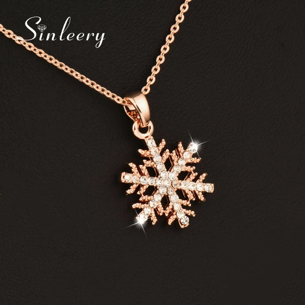 SINLEERY Fashion White Zircon Hollow Snowflake Pendant Necklace For Women Rose Gold Color Chain Christmas gifts Xl518
SINLEERY Fashion White Zircon Hollow Snowflake Pendant Necklace For Women Rose Gold Color Chain Christmas gifts Xl518