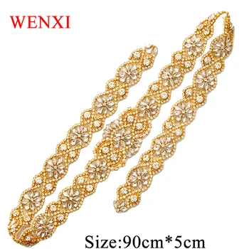 WENXI 1PCS Full Length Bride Gown Sash Rhinestones Appliques Sew On Wedding Dress Belt Clear Rose Gold Crystal Accessories WX893
WENXI 1PCS Full Length Bride Gown Sash Rhinestones Appliques Sew On Wedding Dress Belt Clear Rose Gold Crystal Accessories WX893