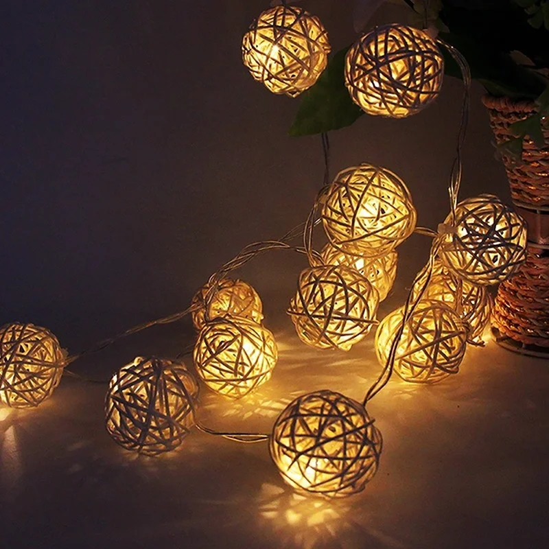 4.5M 20 LED Warm White Rattan Ball LED String Christmas Wedding Party Fairy Lights
4.5M 20 LED Warm White Rattan Ball LED String Christmas Wedding Party Fairy Lights