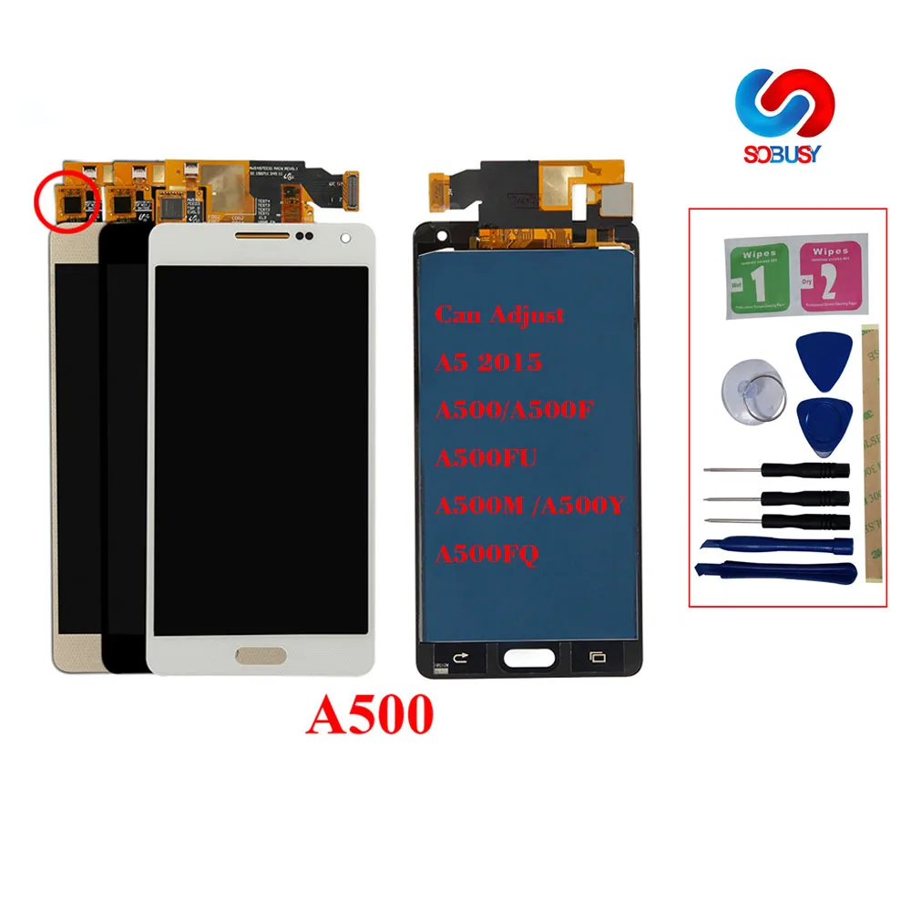 Регулируемый ЖК дисплей для Samsung Galaxy A5 2015 A500 A500F A500FU A500M A500Y A500FQ сенсорный экран