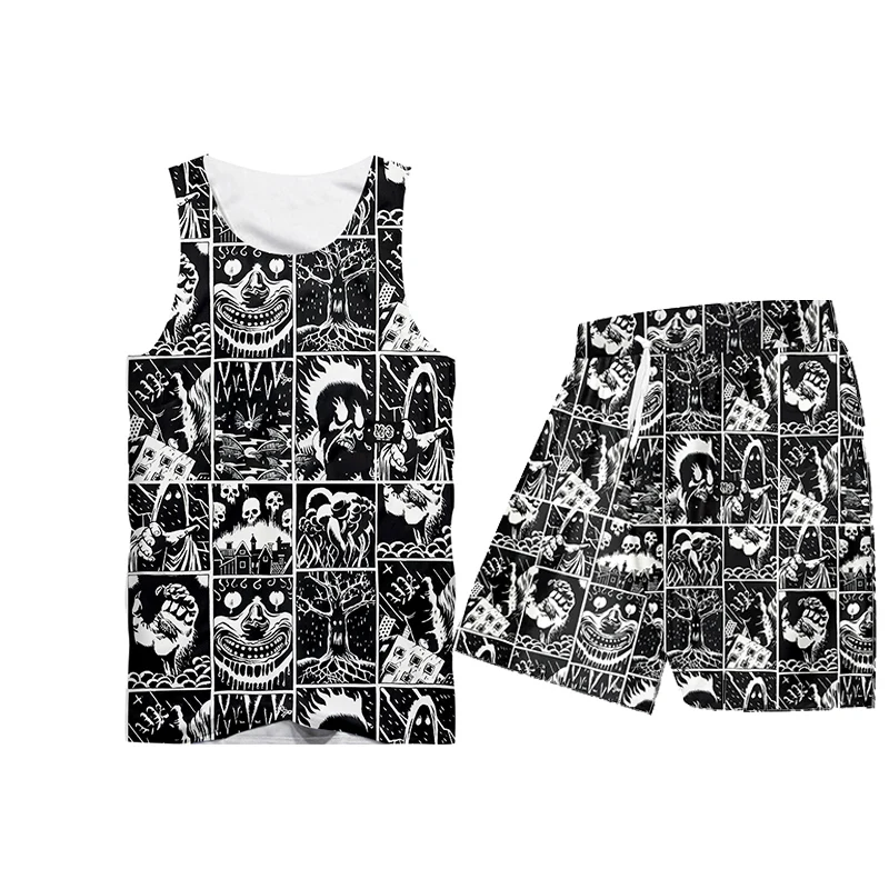 UJWI 3D Full Printed Black And White Comics Horror T-shirt Vest Shorts Men's Custom Street Summer Suit Big Size Fashion Clothing
UJWI 3D Full Printed Black And White Comics Horror T-shirt Vest Shorts Men's Custom Street Summer Suit Big Size Fashion Clothing