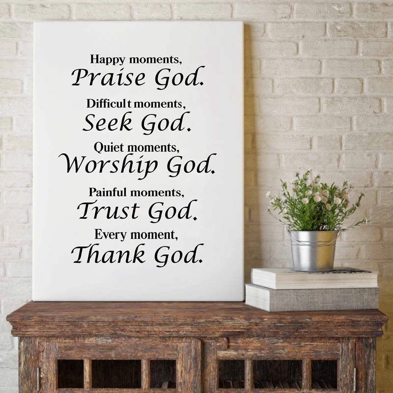 Christian Canvas Painting Poster Bible Verse Quote Home Decor