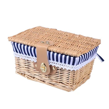 Storage Box with Lock Rural Style Wicker Storage Box with Lock Creative Fabric Lining Container Case Organizer Storage Case
Storage Box with Lock Rural Style Wicker Storage Box with Lock Creative Fabric Lining Container Case Organizer Storage Case