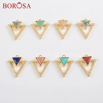 BOROSA 10PCS Mix Micro Pave CZ Triangle Multi-kind Faceted Gem Stones/Abalone Shell Gold Color Charm for Earring Jewelry WX1039
BOROSA 10PCS Mix Micro Pave CZ Triangle Multi-kind Faceted Gem Stones/Abalone Shell Gold Color Charm for Earring Jewelry WX1039