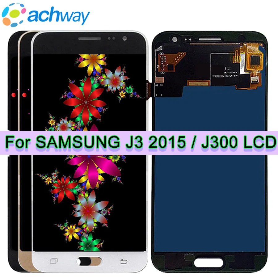 Black 5.0LCD for SAMSUNG Galaxy J3 2015 LCD Display J300 J300F J300H Touch Screen Digitizer Replacement J5 2015 For Samsung J500