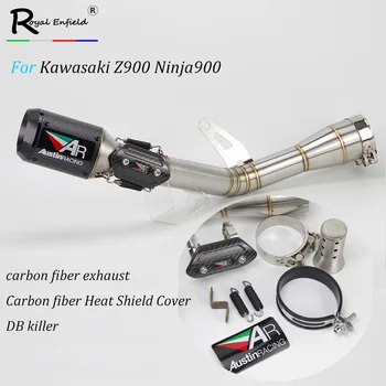 Motorcycle Exhaust Middle Pipe Connection Link Pipe Round 51mm carbon fiber Muffler with DB killer For Kawasaki Z900 Ninja900 
Motorcycle Exhaust Middle Pipe Connection Link Pipe Round 51mm carbon fiber Muffler with DB killer For Kawasaki Z900 Ninja900