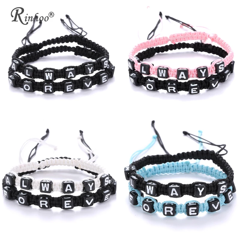 RINHOO 2pcs ALWAYS FOREVER Couples Bracelets Set Letters Bracelet Set Lovers Handmade Bracelet Set Jewelry For Women Men
RINHOO 2pcs ALWAYS FOREVER Couples Bracelets Set Letters Bracelet Set Lovers Handmade Bracelet Set Jewelry For Women Men