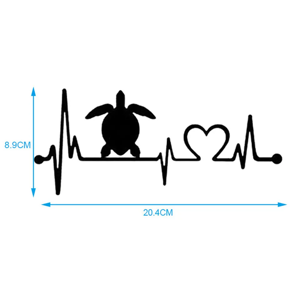 Cunymagos Sea Tortoise Heartbeat Lifeline Stickers Decals Vinyl Car Body Window Door Wall Reflective Stickers Funny Car Styling 20.48 (1)