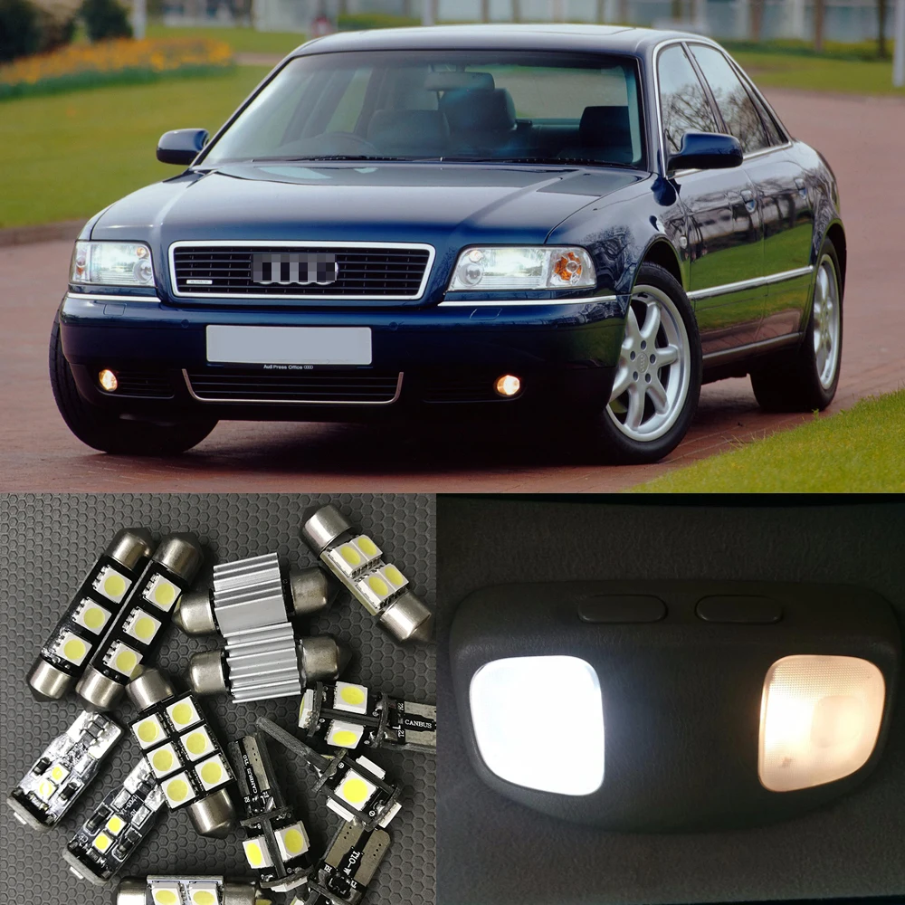 17pcs Xenon White Car Interior LED Light Bulbs Canbus Kit For 1997-2001 Audi A8 D2 Led Map Dome Trunk License plate light Lamp
17pcs Xenon White Car Interior LED Light Bulbs Canbus Kit For 1997-2001 Audi A8 D2 Led Map Dome Trunk License plate light Lamp