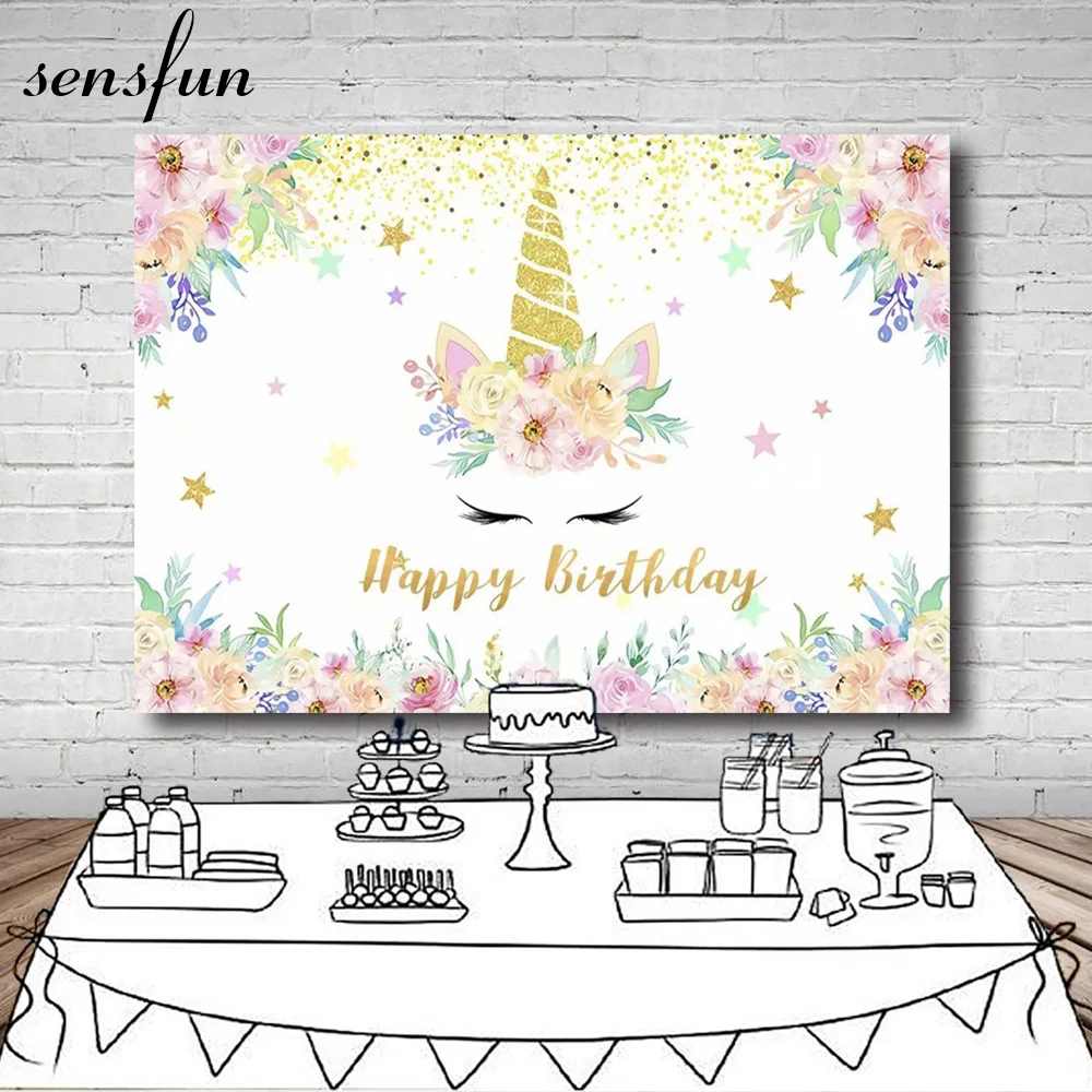 Flower Gold Giltter Unicorn Photography Backgrounds For Photo Studio Children Happy Birthday Party Backdrop Vinyl Polyester
Flower Gold Giltter Unicorn Photography Backgrounds For Photo Studio Children Happy Birthday Party Backdrop Vinyl Polyester