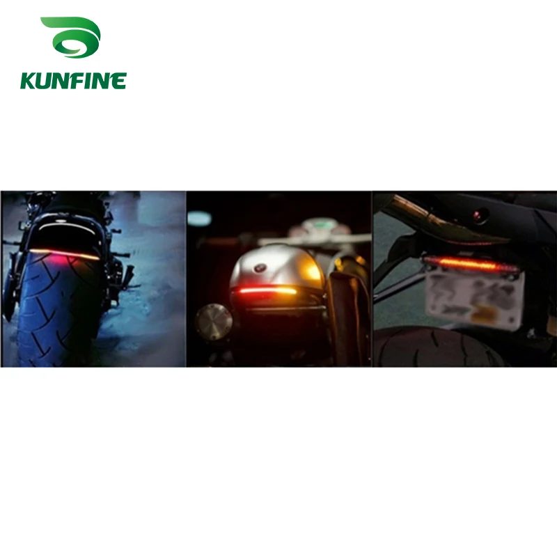 KUNFINE 4PCS Universal Motorcycle LED Turn Signal Indicators light Blinkers Flexible Bendable Amber Light 3 (6) K(1)