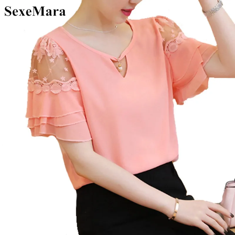 2019 Summer Butterfly sleeve Women blouse shirt Plus size Clothing Patchwork Crochet Lace Tops Fashion Ruffle Chiffon blouse
2019 Summer Butterfly sleeve Women blouse shirt Plus size Clothing Patchwork Crochet Lace Tops Fashion Ruffle Chiffon blouse