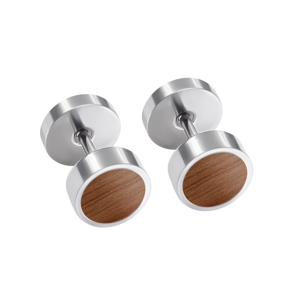 1 Pair Sliver Earring Stud for Men Unisex Stainless Steel with Wood Ear Piercing Barbell Stud Earring for Women Christmas Gift
1 Pair Sliver Earring Stud for Men Unisex Stainless Steel with Wood Ear Piercing Barbell Stud Earring for Women Christmas Gift